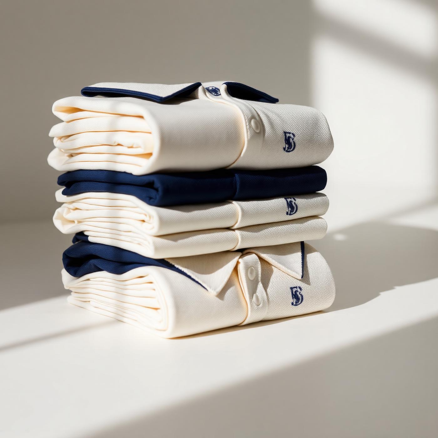 Stack of polo shirts